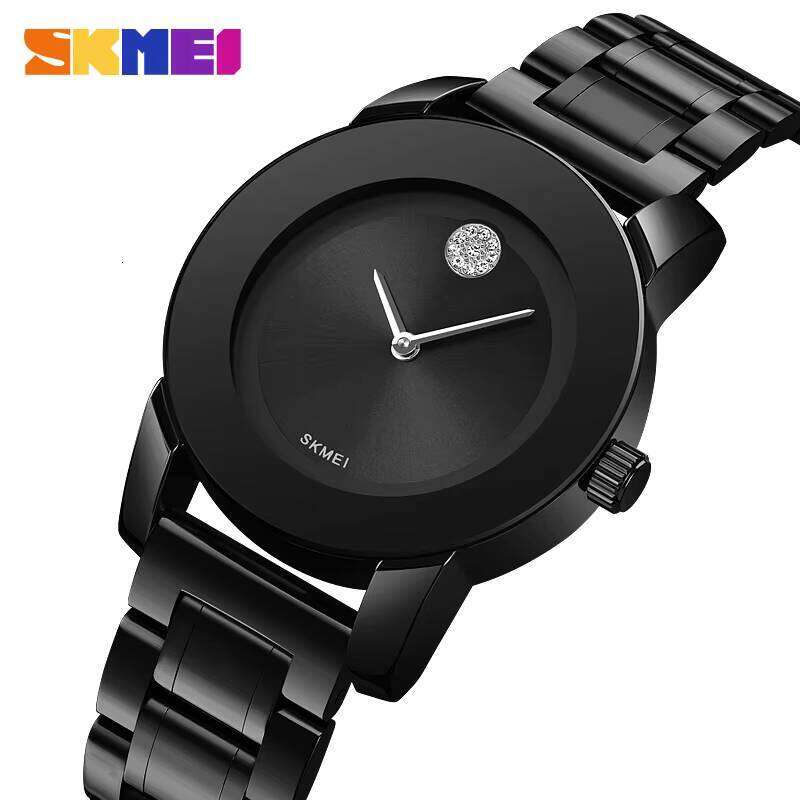 SKMEI Casual Dress Gold Rhinestone Waterproof Relogio mens Quartz Fashion Thin Watch