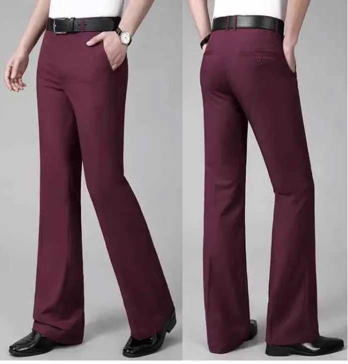 New Fashion Casual Flare Pants For Men Business Trousers Non Ironing Slim Fit Wide Leg Suits Pants Size 28-37 W250530 - view 5