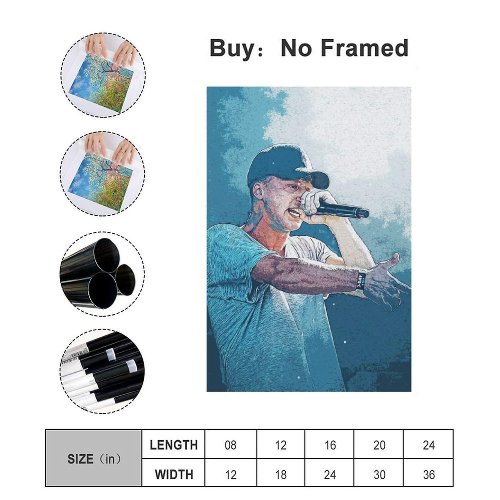 Wall Art Painting RAPPER NF HIP HOP SINGER Canvas Prints Wall Painting Wall Art Decor Print Picture Paintings for Living Room Home Decor Luxury
