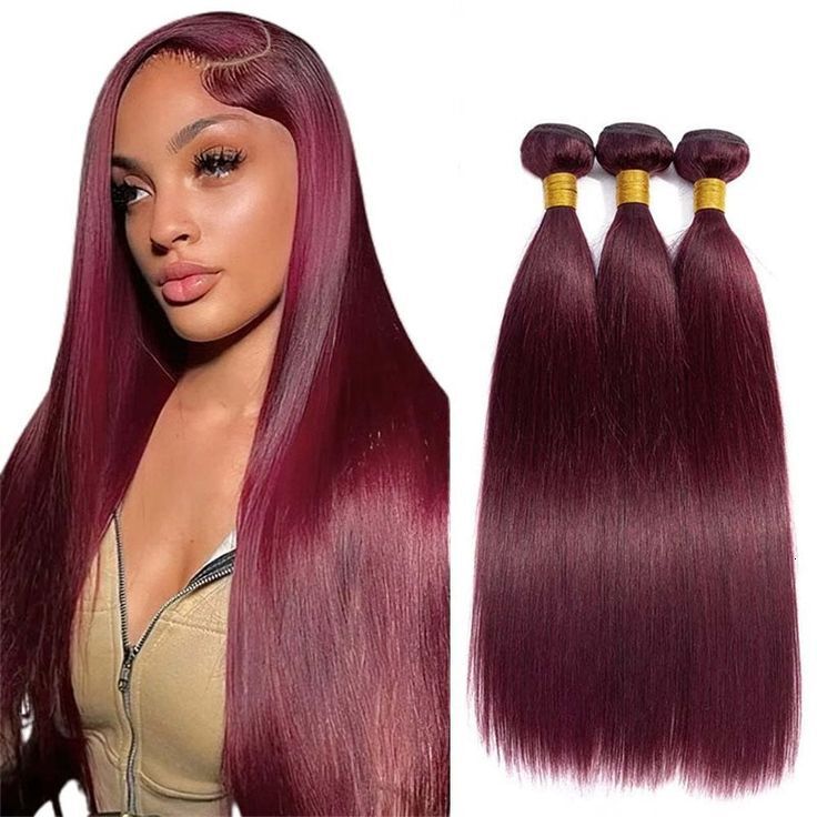 99J E wine red burgundy color human hair bundles