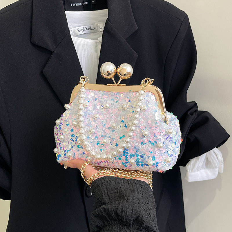 Sparkling Pearl Women s Handbag New Fashionable Evening Dress Handbag fashion Summer Texture Crossbody Bag Designer fashion Women s Shoulder Bag