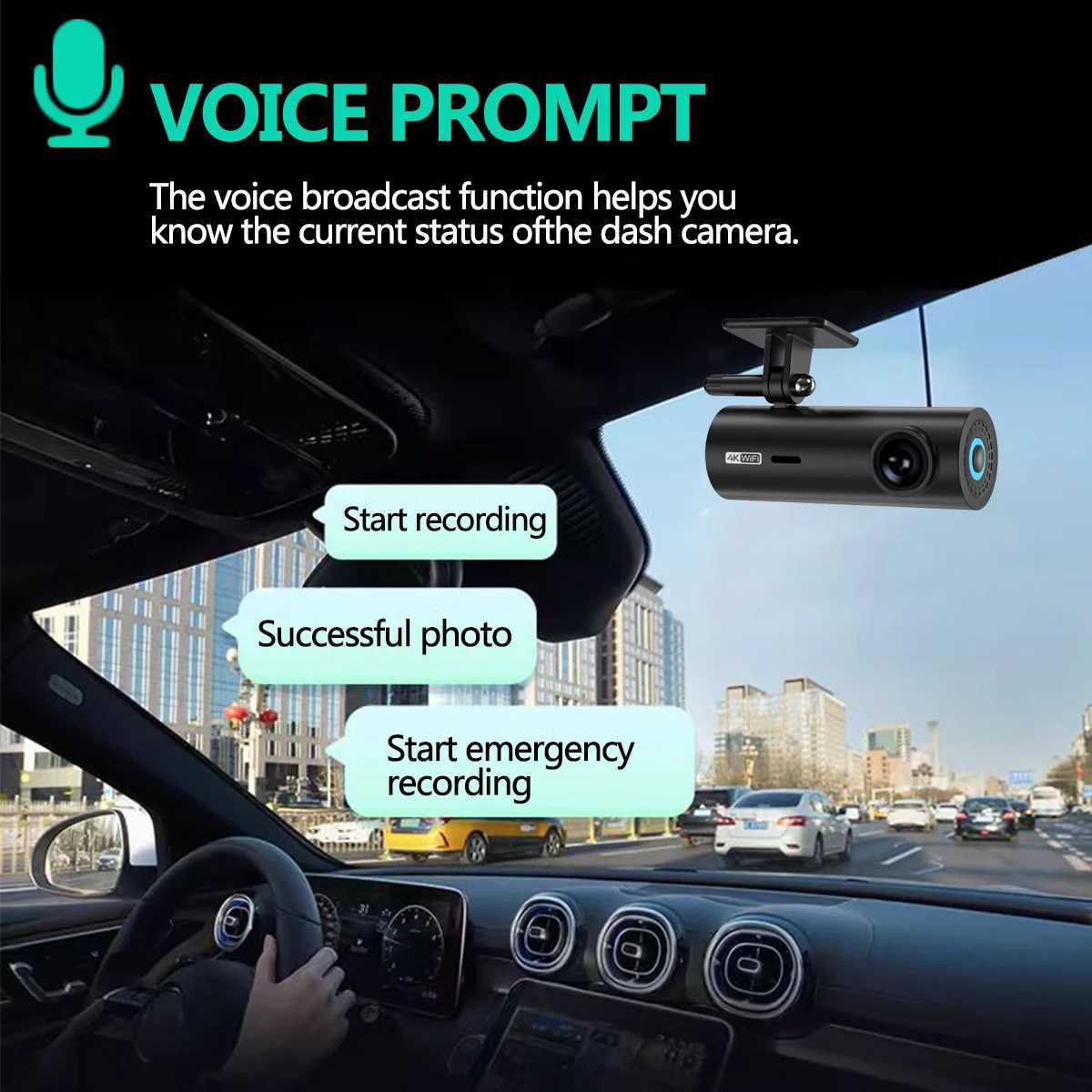 Car dvr Dash Cam auto 4K WiFi Front Camera Mini Car dvr Video Recorders Night Vision 24H Parking Monitor surveillance Recording camera R250529