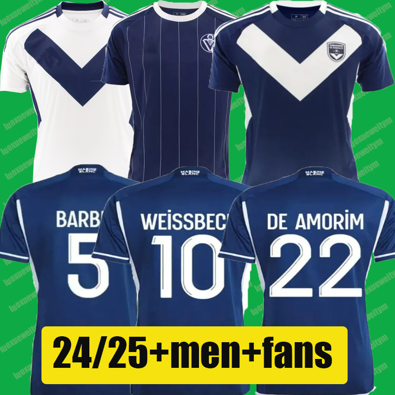 2024 2025 FC Girondins de Bordeaux Soccer Jerseys 24 25 LIVOLANT BARBET VIPOTNIK Pedro Diaz Home Away Football Shirt MEN kids Camiseta Futbol Shirts uniforms