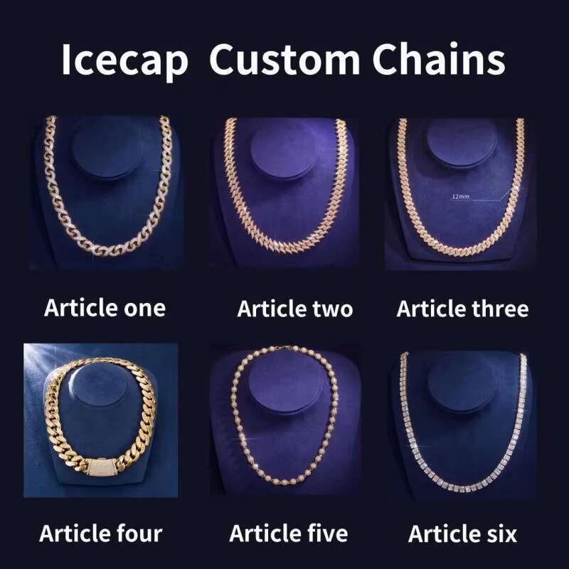 Hot Sale 18mm 5 Row Bubble VVS Iced Moissanite Diamond Necklace Miami 925 Sterling Silver White Gold Jewelry Cuban Link Chain