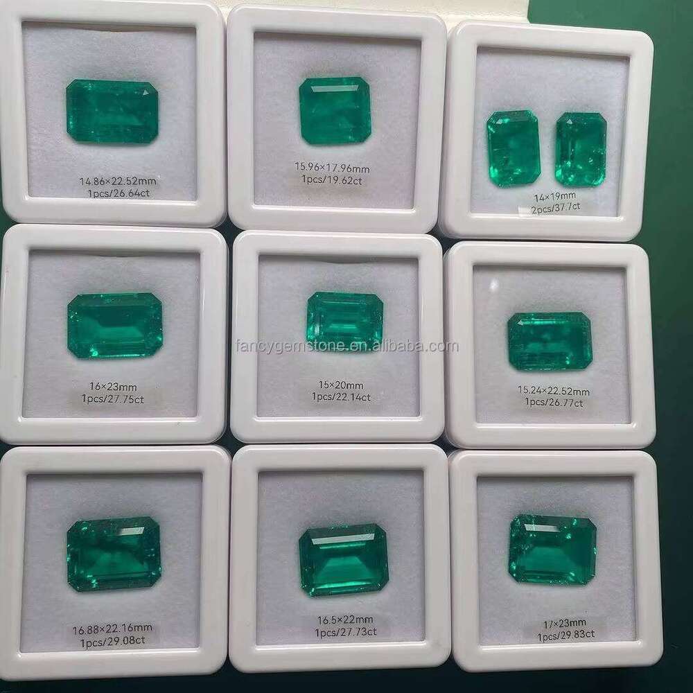 Wuzhou GRC Certificate Loose Original Pure Colombian Hydrothermal Laboratory Created Growing Green Jadeite