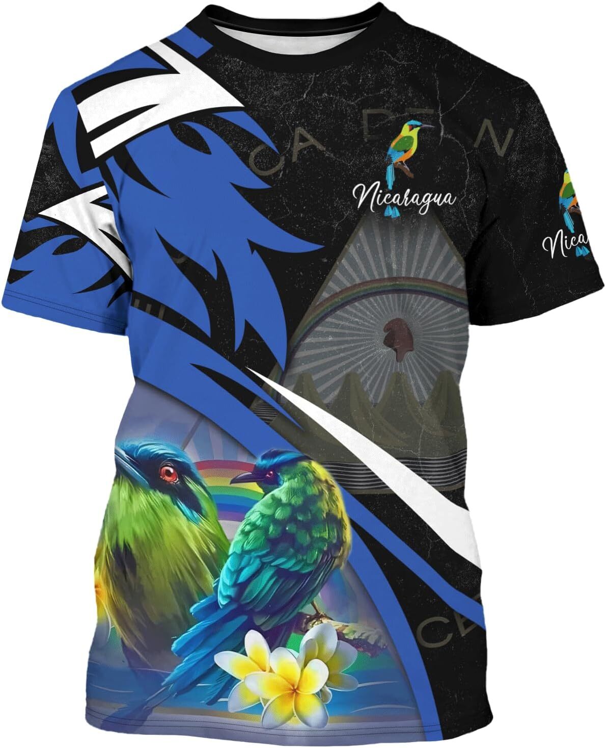 Mens T shirt Nicaragua Flag Shirt Novelty Tee Short Sleeve Tops Graphic 3D Printed Nicaragua Men Shirt Jersey Graphic Tee Casual Tops Clothes Short sl