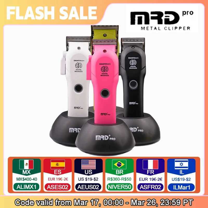 MRD Smart Brain HC-3969ST Hair Clipper Mens Professional Full Metal Lift Height Torque Digital Brushless Motor Cordless TrimmerW250530