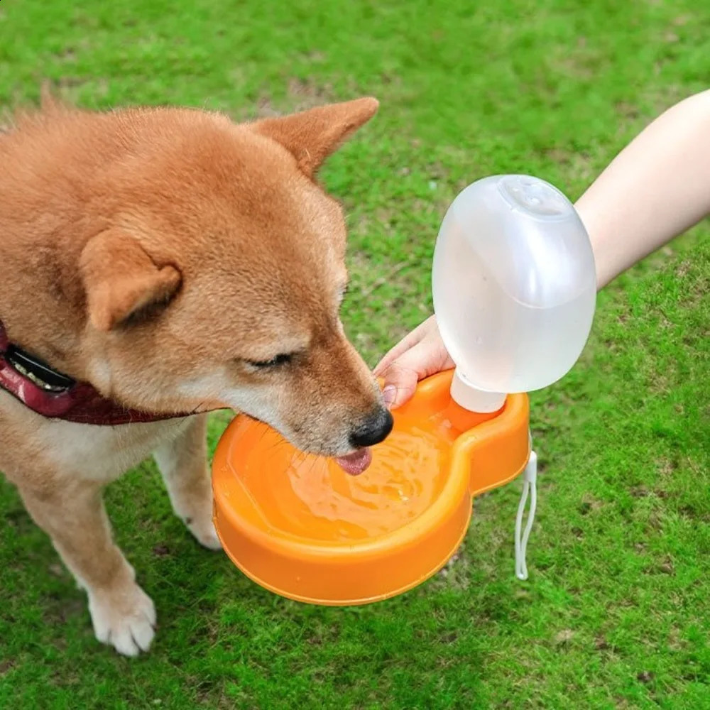 free shipping 350/500ml Dog Bottle Foldable Sealed Puppy Cat Drinking Bowl with Handle Portable Pet Water Dispenser Hiking 250527