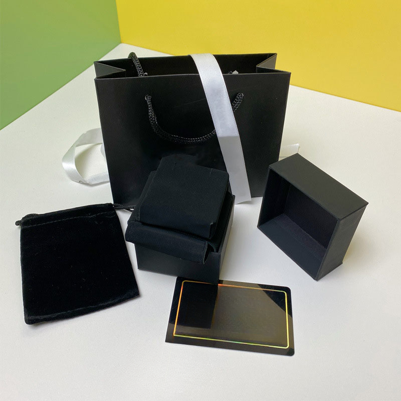 brand black classic designer jewelry boxes for earrings necklaces bracelets brooch rings box bag case