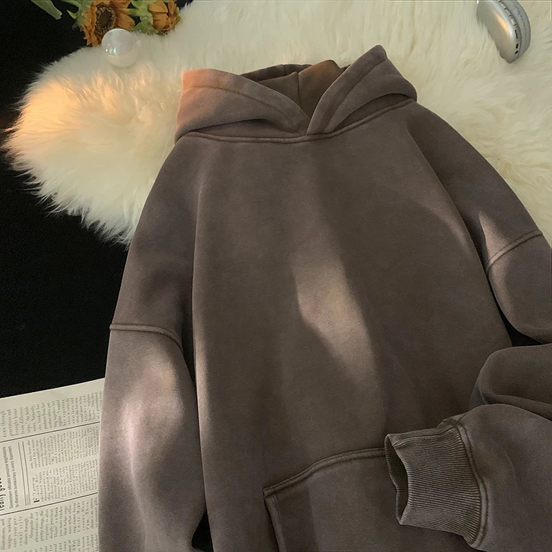 Men Sweatshirts Washed Hoody Vintage Streetwear Baggy Fashion Harajuku Female Casual Hoodies 250527