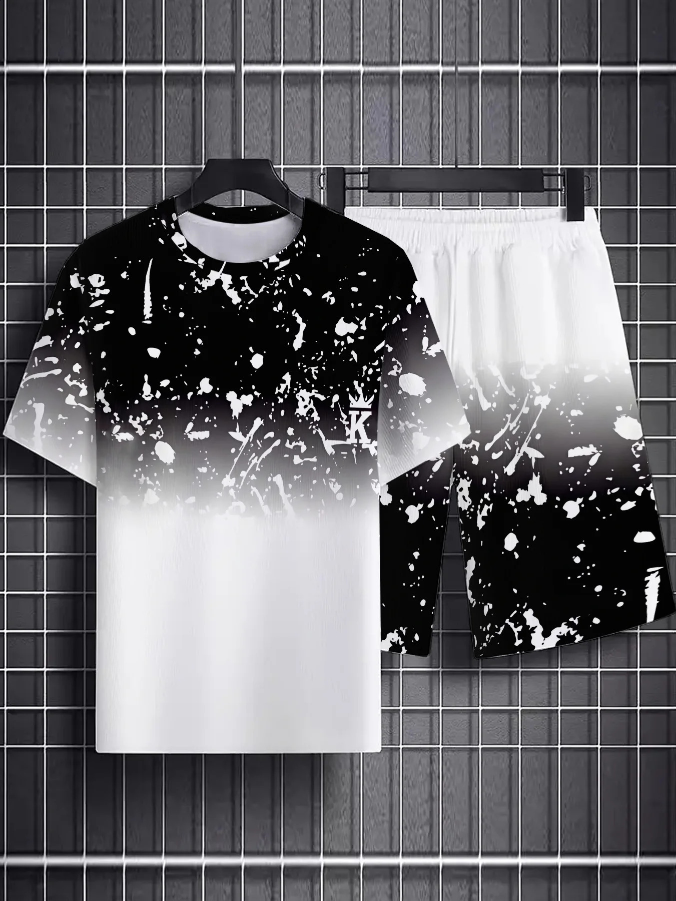 Summer 2025 casual mens suit 3D printed sporty fashionable and comfortable polyester wear 250520Z