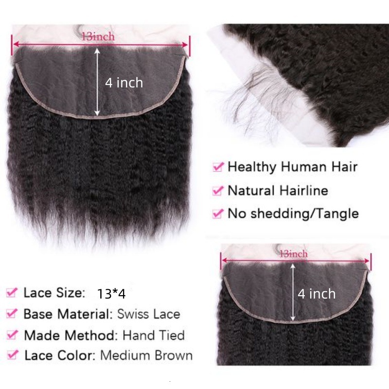 Pure 13*4 Hand-Woven Real Human Hair Large Hairpiece Small Braids Front Lace Accessories Xuchang