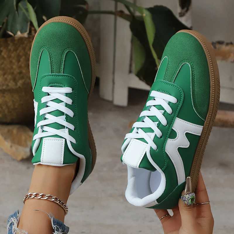 Lightweight Comfortable Sneakers for Women Fi Striped Lace Up Sports Shoes Woman Casual Breathable Green Sneakers Plus Size XJ250530