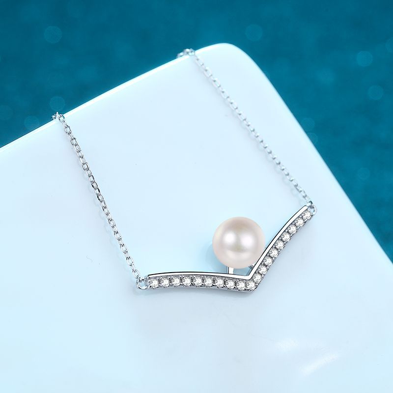 Sophisticated Choker Style Jewelry for Her: Platinum Toned Fine Chain Accented by Sparkling Cubic Zirconia Stones & Real Aquatic Gems
