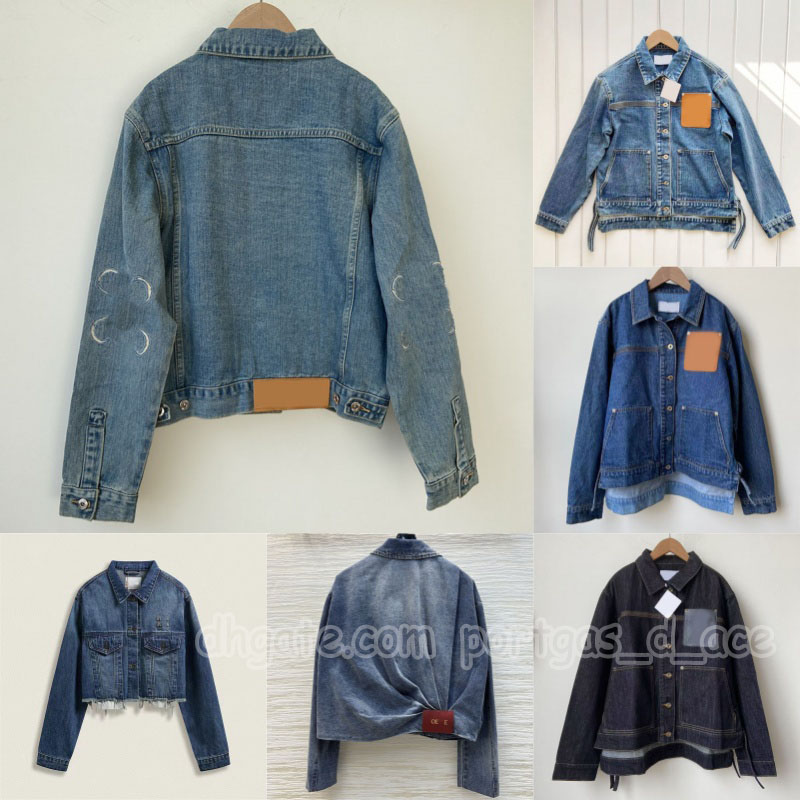 Designer Women Denim Trucker Jacket Spring Autumn Long Sleeve Jean Coat Blue Street Style Jeans Jackets