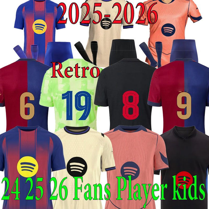 2025 LEWANDOWSKI RAPHINHA Barce 25 26 Soccer Jerseys LAMINE YAMAL PEDRI FERRAN GAVI Fan Version BarcelonaEs goalkeeper Men Jersey sportswear Retro sportswear