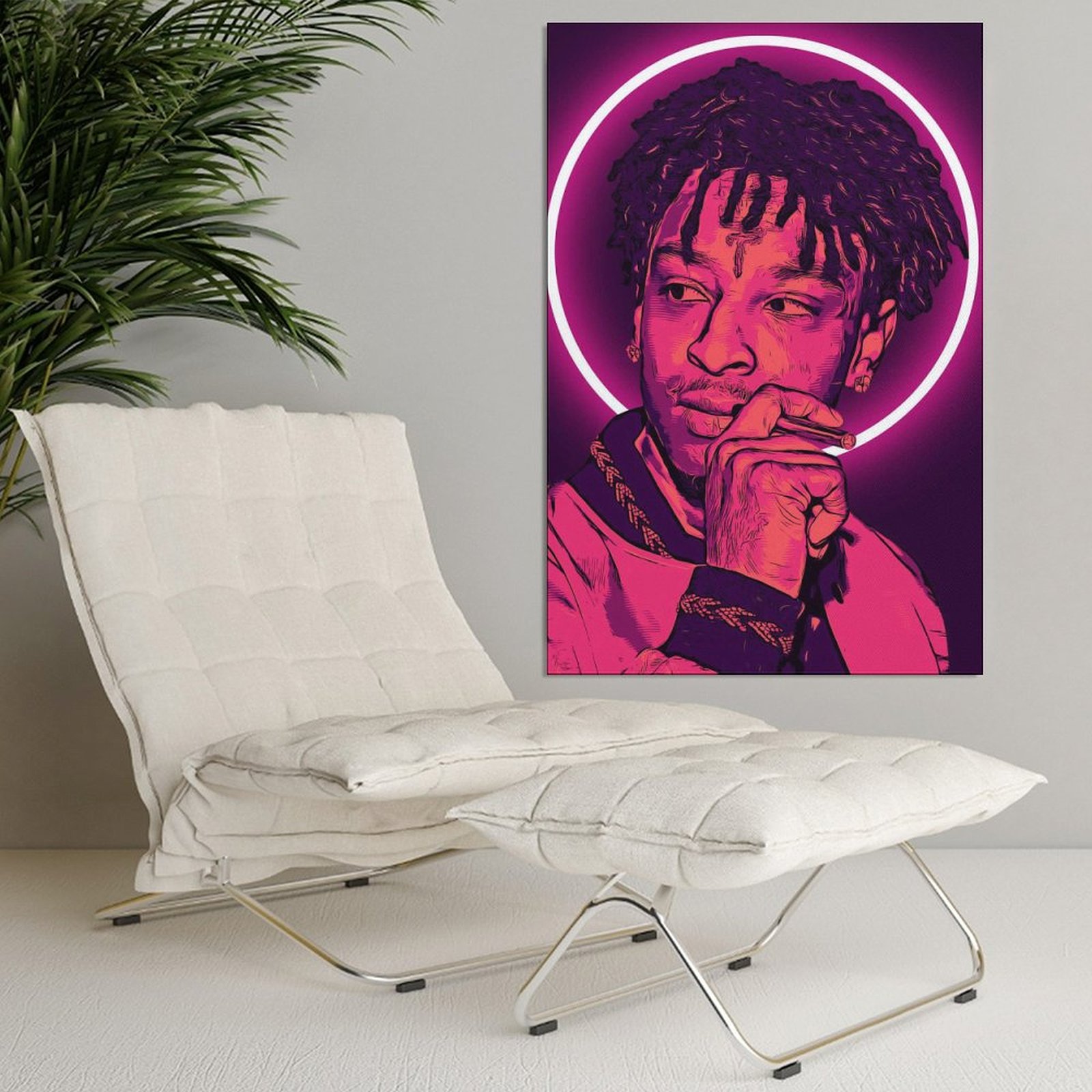 Wall Art Painting Rapper 21 Savage Singer Canvas Prints Wall Painting Wall Art Decor Print Picture Paintings for Living Room Home Decor Luxury