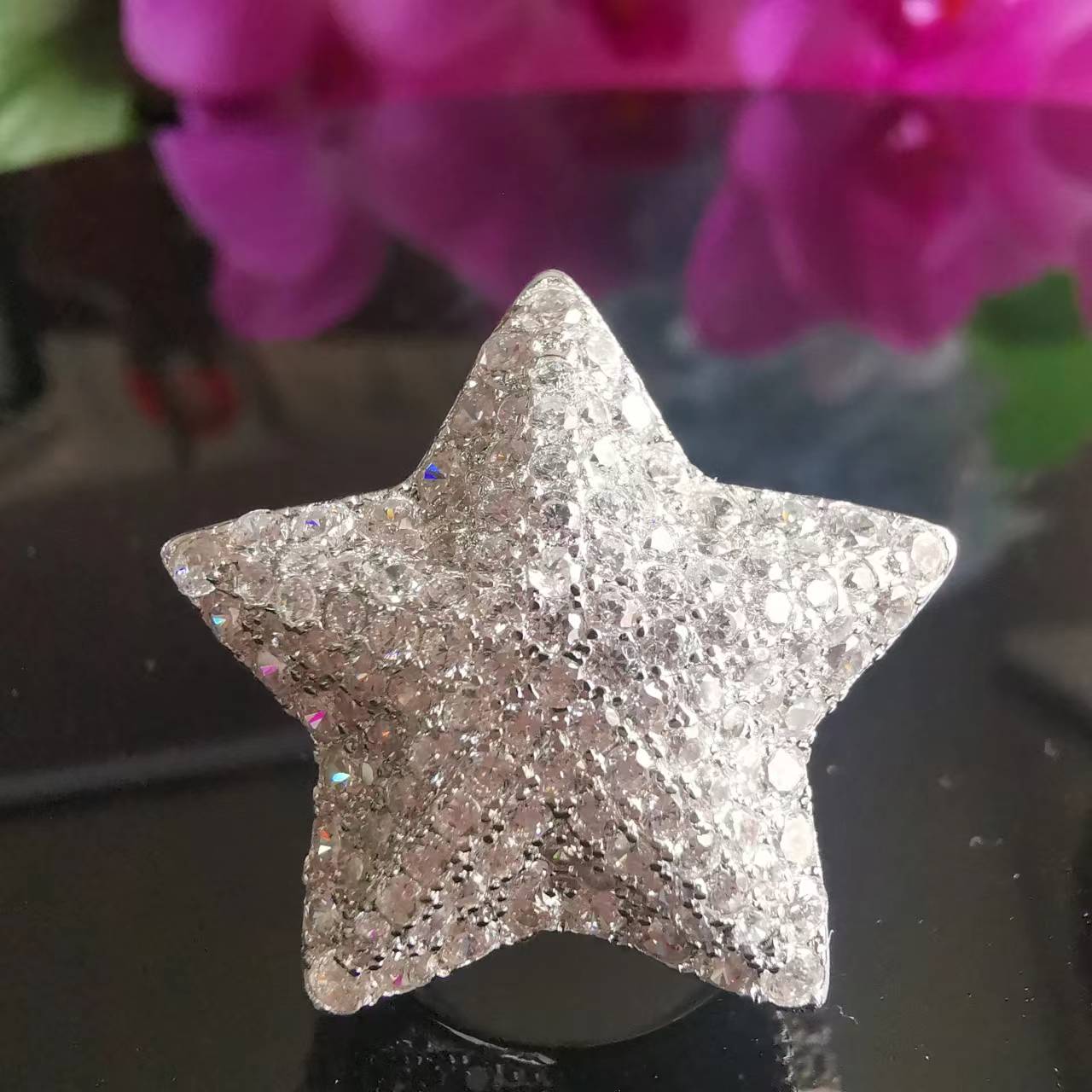 S925 sterling silver five-pointed star luxury ring 2025 new model hip-hop style grand noble authoritative starry sky ring jewelry gift for boyfriend f
