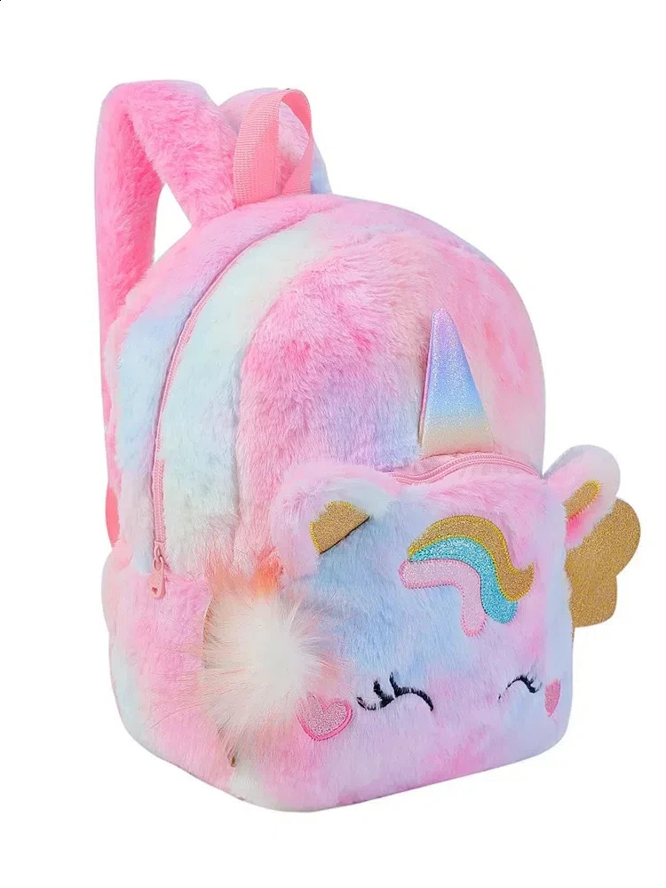 Custom Unicorn Backpack for Girls - Personalized Embroidery Name Plush Cartoon School Bag Cute Leisure Kids Gift 250529