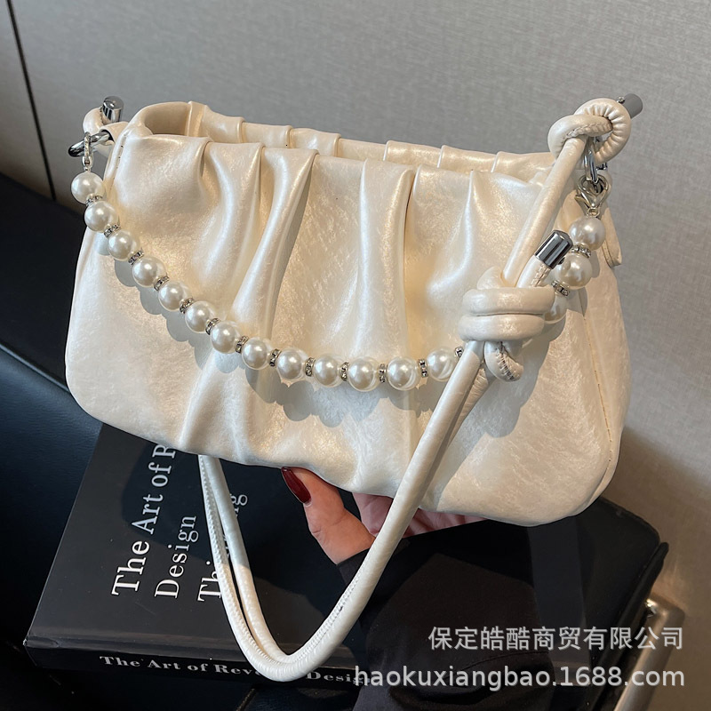 Small niche women s handbag spring and summer new fashion chain crossbody bag popular women s pleated fashion fashion cloud bag designer shoulder bag