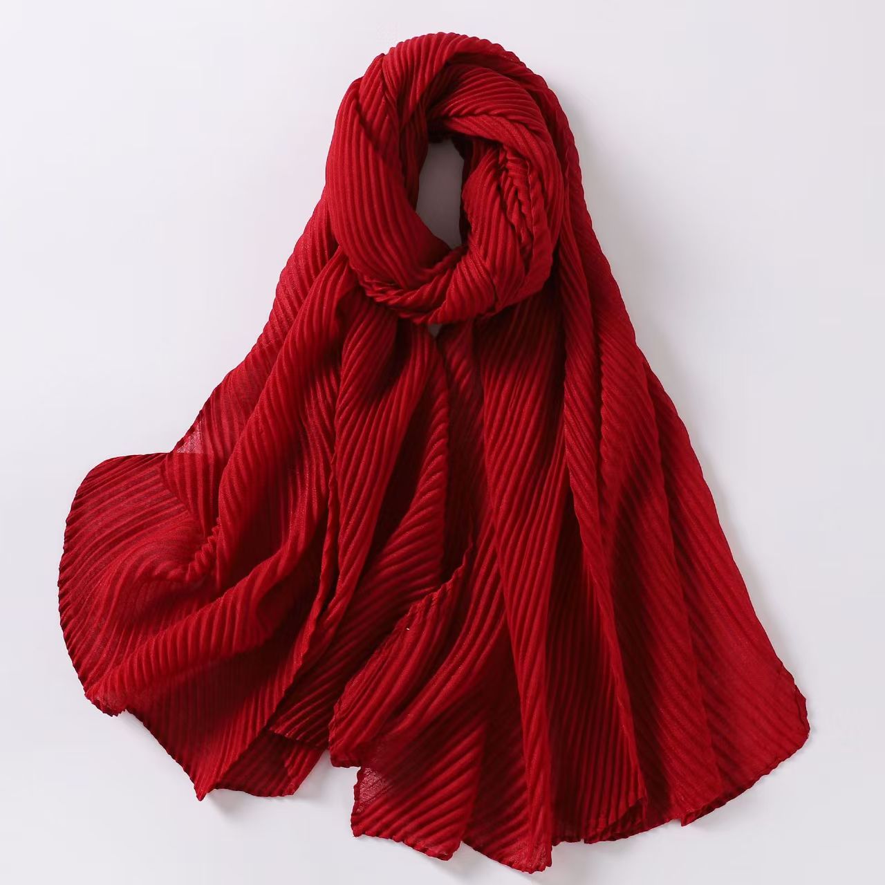 T840 cotton and linen pleated scarf Middle East Africa veil Hui scarf Malay headscarf
