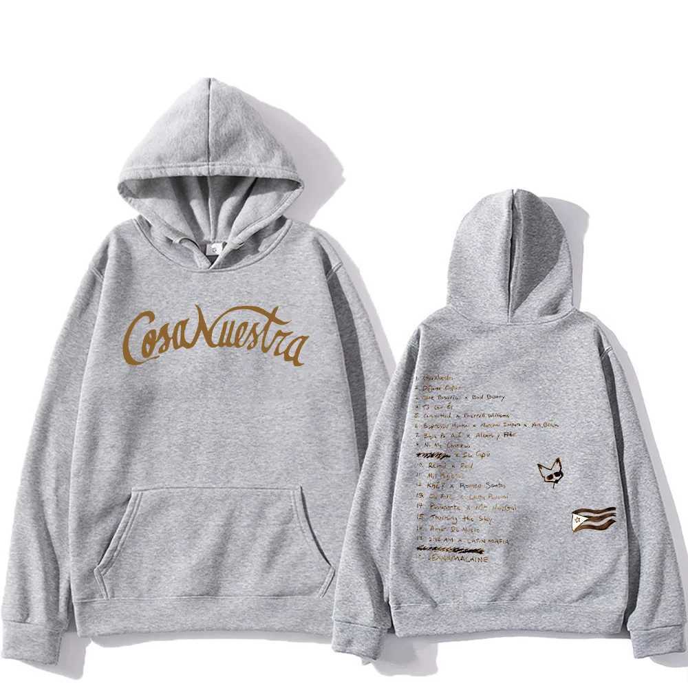 Rauw Alejandro New Album Cosanuestra Sweatshirts Vintage Classic Pattern Hoodies Creative Trend Clothes Fall Loose Soft Pullover W250530