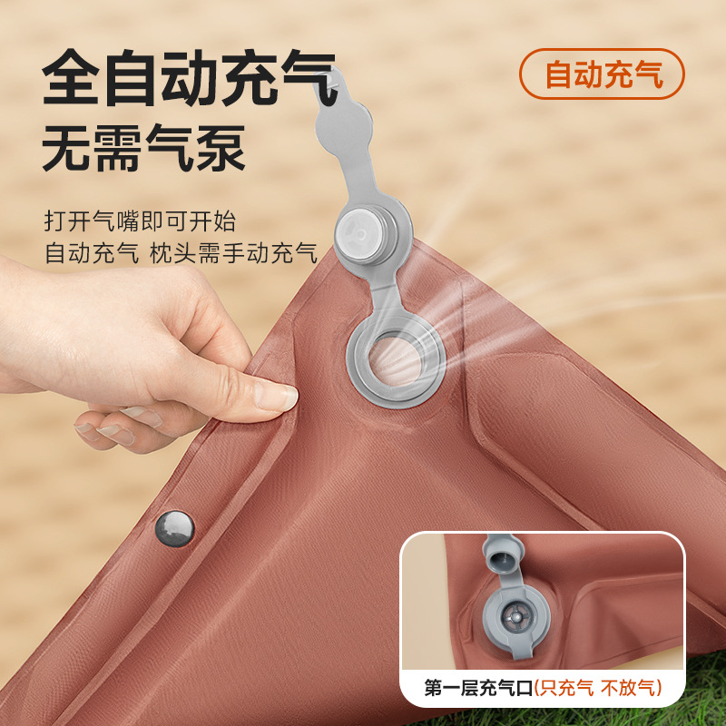 Inflatable mattress Outdoor camping Portable household floor bunk Lunch break Camping tent floor mat Double automatic inflatable bed