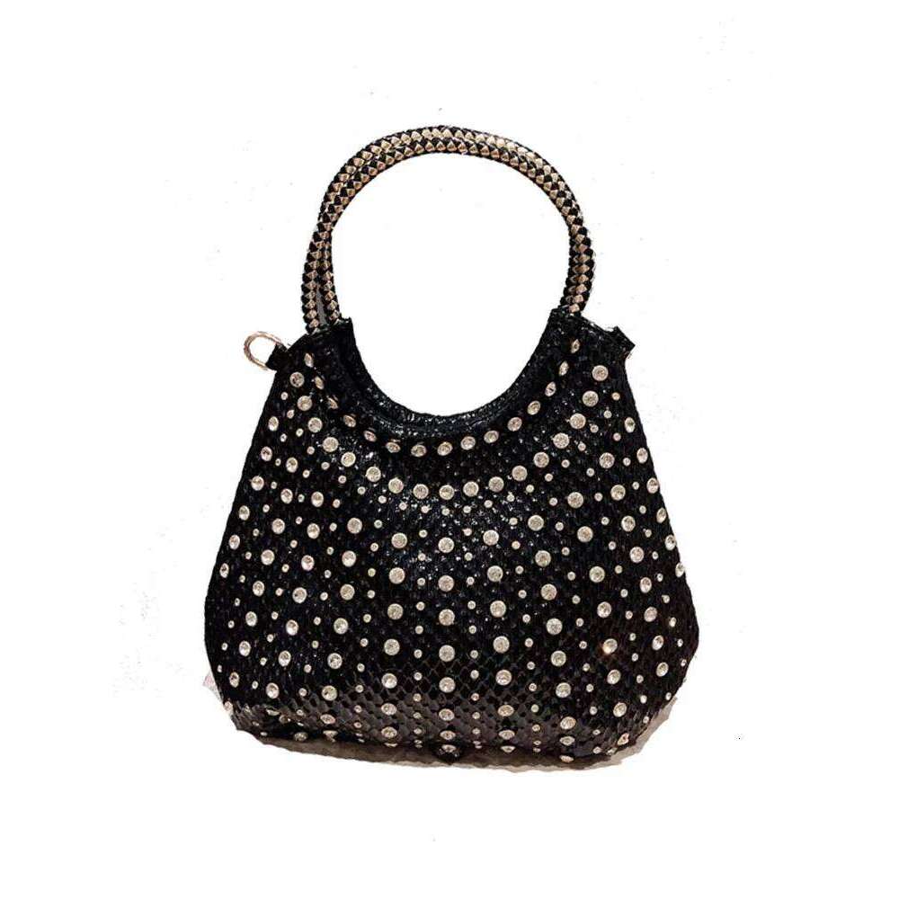 Fashion Dia Women Handbags Pu Leather Shoulder Ladies Slung White Rhinestone Messenger Crossbody Bag Shopping Totes