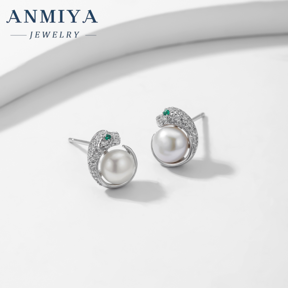 Unisex 925 Sterling Silver Ins Fashion Jewelry New Tide Unique Style Freshwater Pearl Shape Stud Earrings Leopard