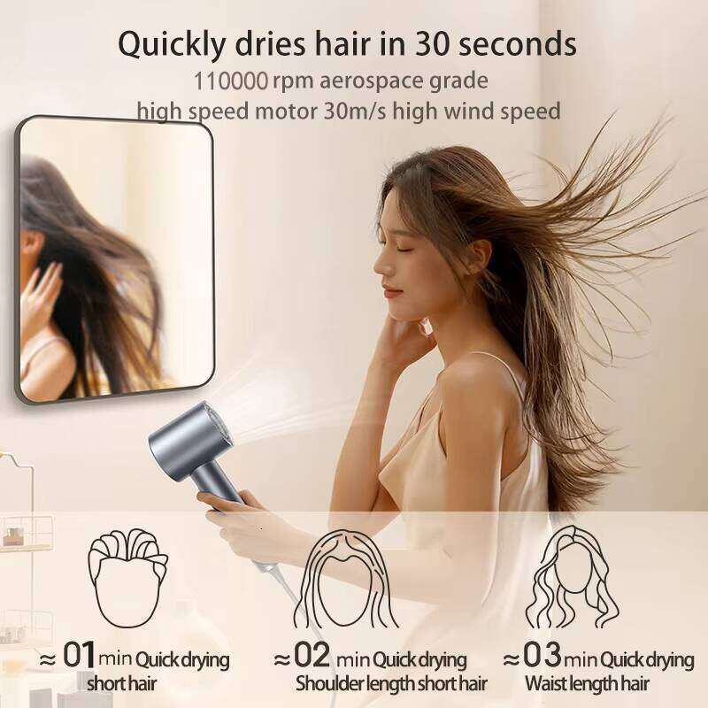 DHGadgets Compact Professional 1600W Salon Hair Dryer, with Ionic High-Speed Blow Dry Concentrator Nozzle, Suitable for Home Hotel Garage