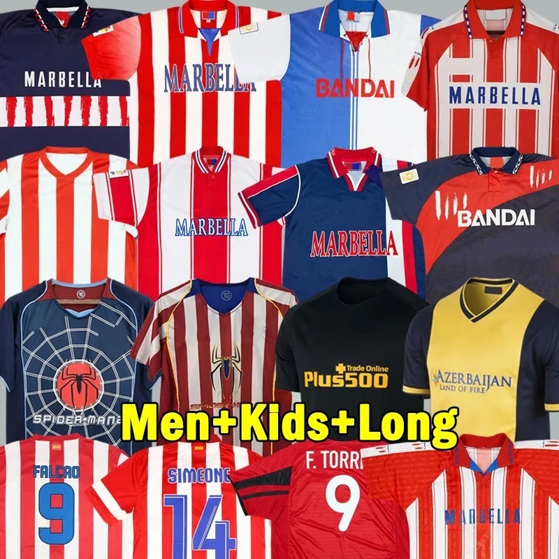 16 17 F.TORRES SIMEONE Retro Soccer Jerseys DAVID VILLA 2012 14 AtleTico MaDridS JUNINHO PANTIC 2004 05 CARRASCO Football Shirts 1994 96 98 99 Long sleeve