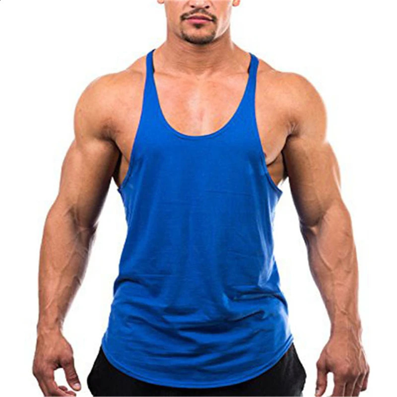 Muscle Guys Gym Clothing Bodybuilding Stringer Tank Top Men Cotton Vest Y Back Sleeveless Shirt Sports Singlets Workout Tanktop 250527