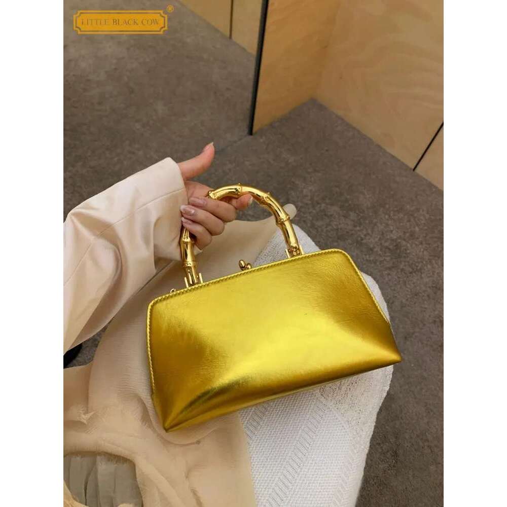 Fashion Ladies Party Banquet Golden Tote Handbag Elegant Designer Pu Leather Single Shoulder Bag Women Casual Crossbody Bags