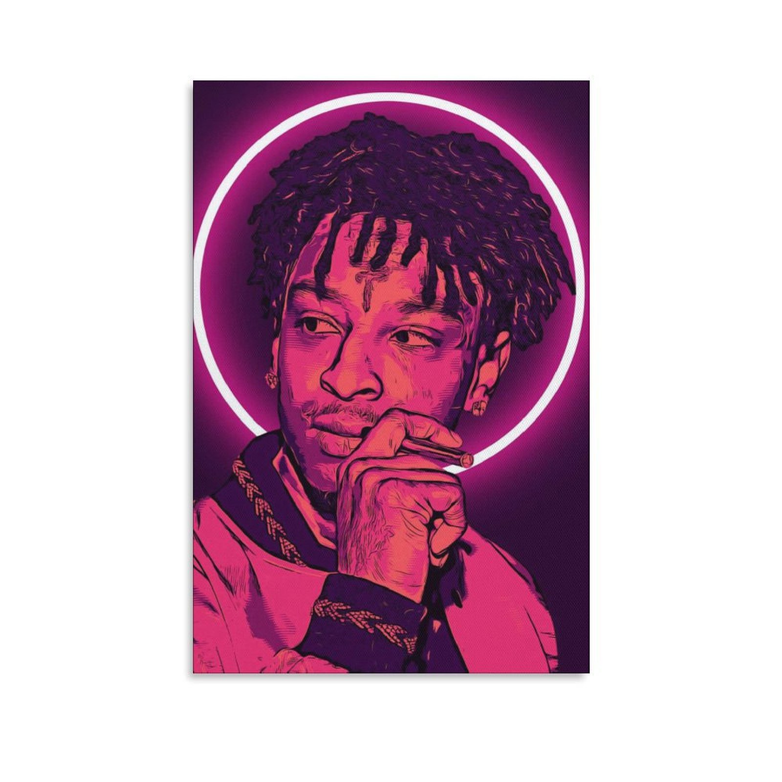 Wall Art Painting Rapper 21 Savage Singer Canvas Prints Wall Painting Wall Art Decor Print Picture Paintings for Living Room Home Decor Luxury