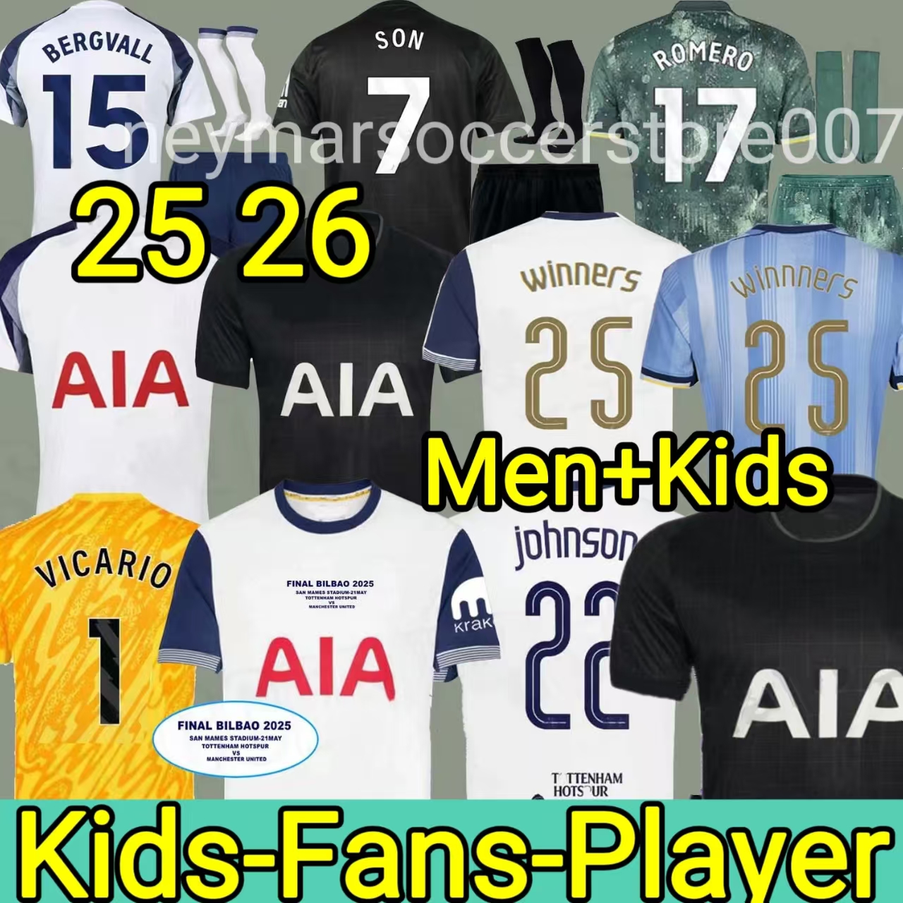 24 25 26 SON fans player Soccer Jerseys 2025 2026 jersey Football shirt ROMERO VAN DE VEN KULUSEVSKI MADDISON VICARIO Johnson GRAY BERGVALL final Winners