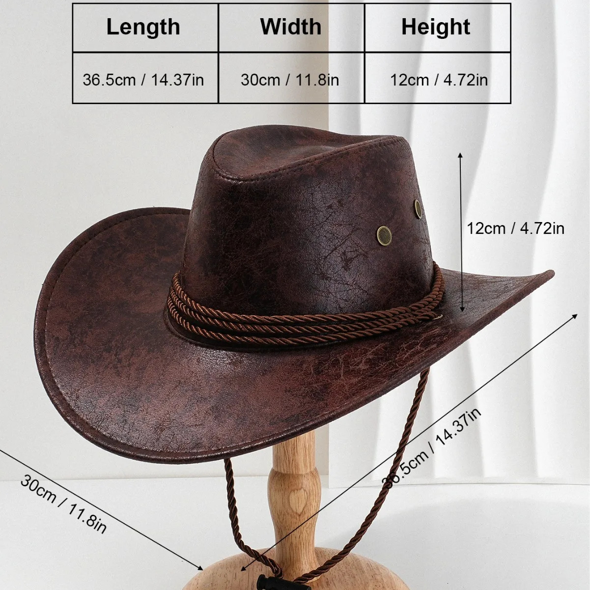 Fast Drop Cowboy Hat Unisex Faux Leather Sunhat Wild Brim Panama Hat Visor Hats Sombrero De Vaquero Occidental 250521