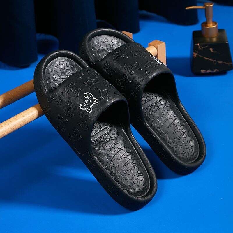 New Soft Slippers Summer Indoor Home Couple Cartoon Soft Bottom Home Bathroom Non Slip Slippers Male Designer Sandals