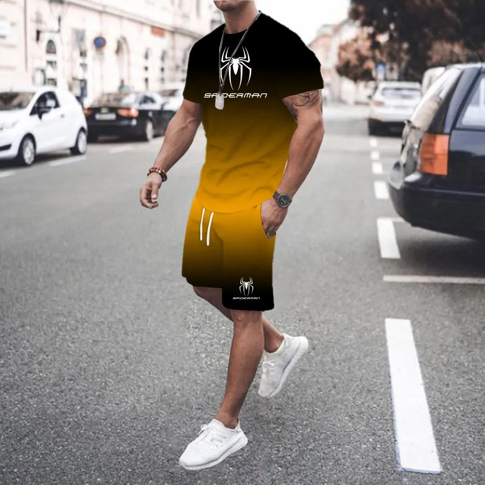 2024 mens sportswear short sleeved Tshirt and sports shorts summer fashion casual jogging pants set twopiece 250520Z