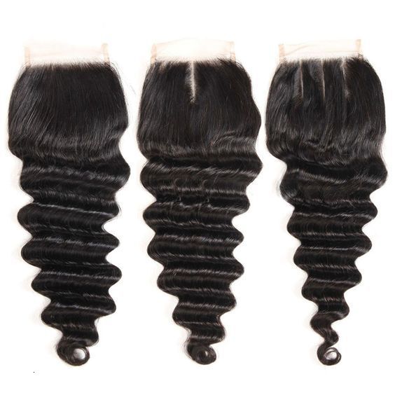 Transparent 4*4 Lace Loose Deep Wave Human Hair Closure Stock