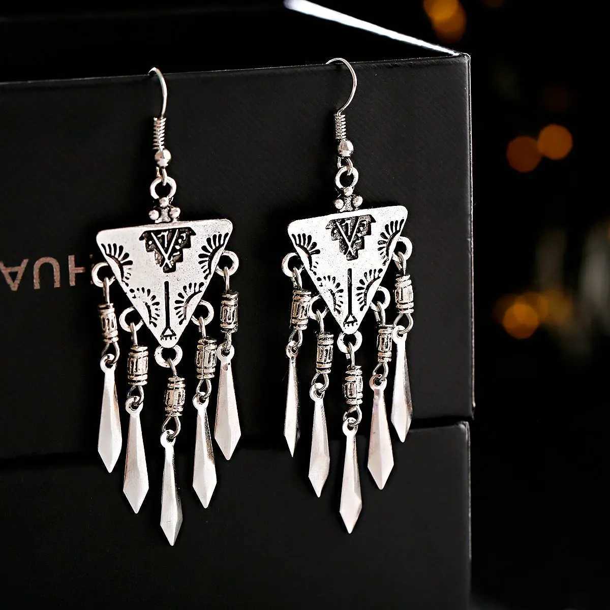 Chain Earrings For Women Long/Ethnic Earring Aesthetic Geometric Gypsy Dangle Ear Rings Indian Jhumka Jewelry Gift Earrings Girl Z250530
