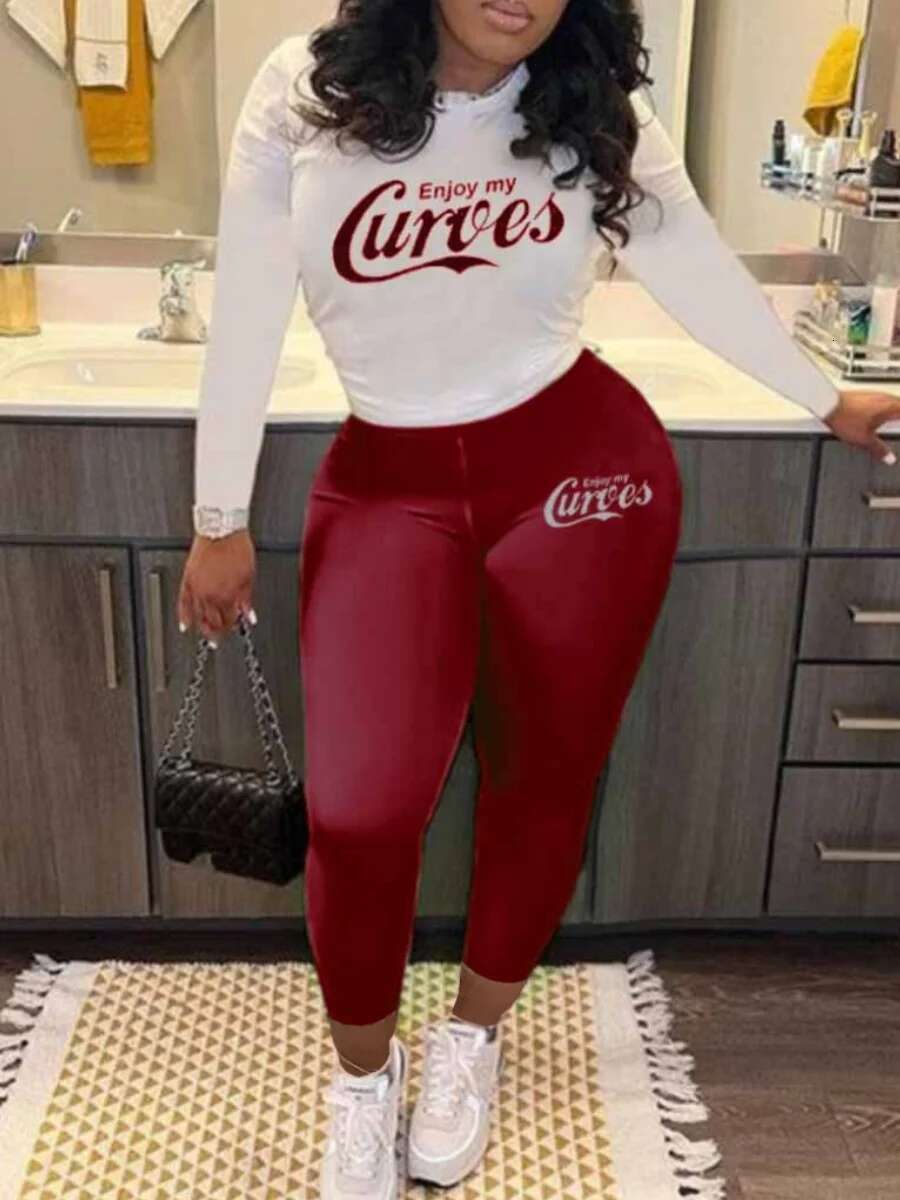 Fashion Women Autumn Winter Pink Letter Print Long Sleeve Hoodies 2 Pieces Casual Track Suits Pants Set