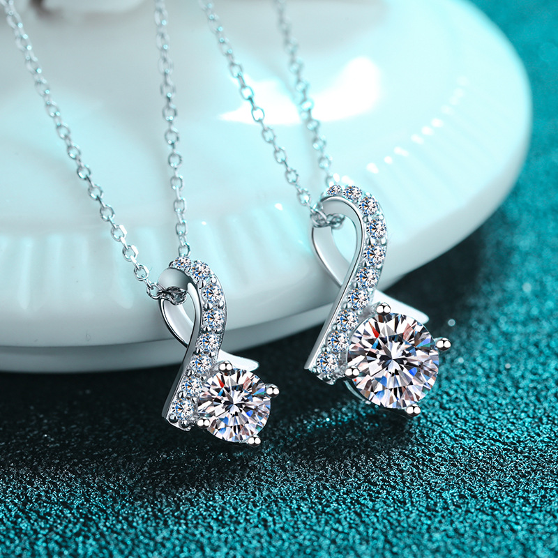 925 Sterling Silver Pendant Necklace for Women PT950 Gold Plated Minimalist Fashion Jewelry Elegant Daily Wear Gift