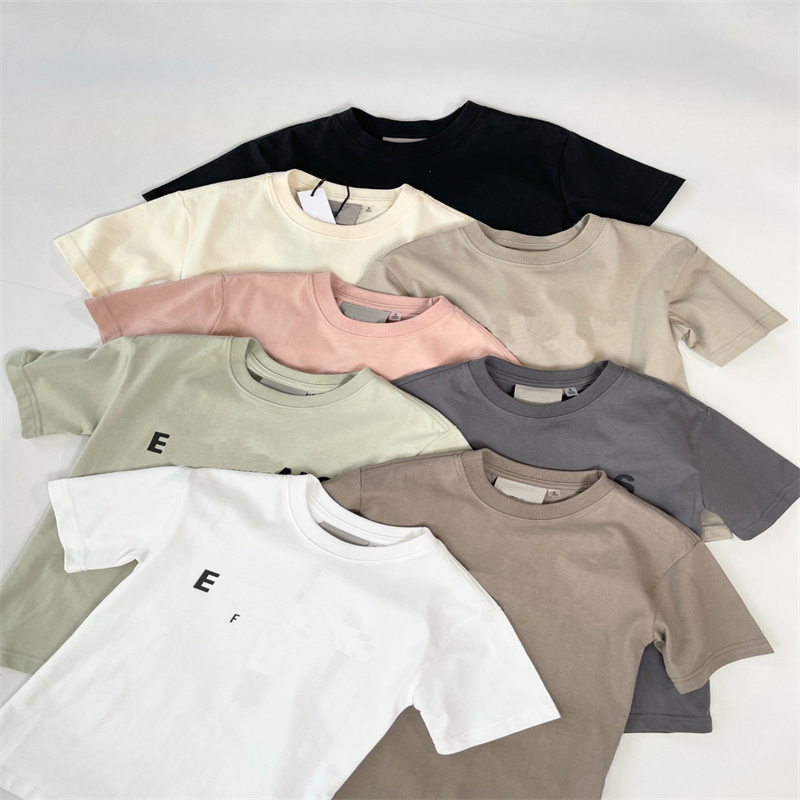 Essentials designer boys girls kids t shirt t-shirt tee tops 3D silion letter print oversize loose streetwear summer children black short sleeve cotton tshirt