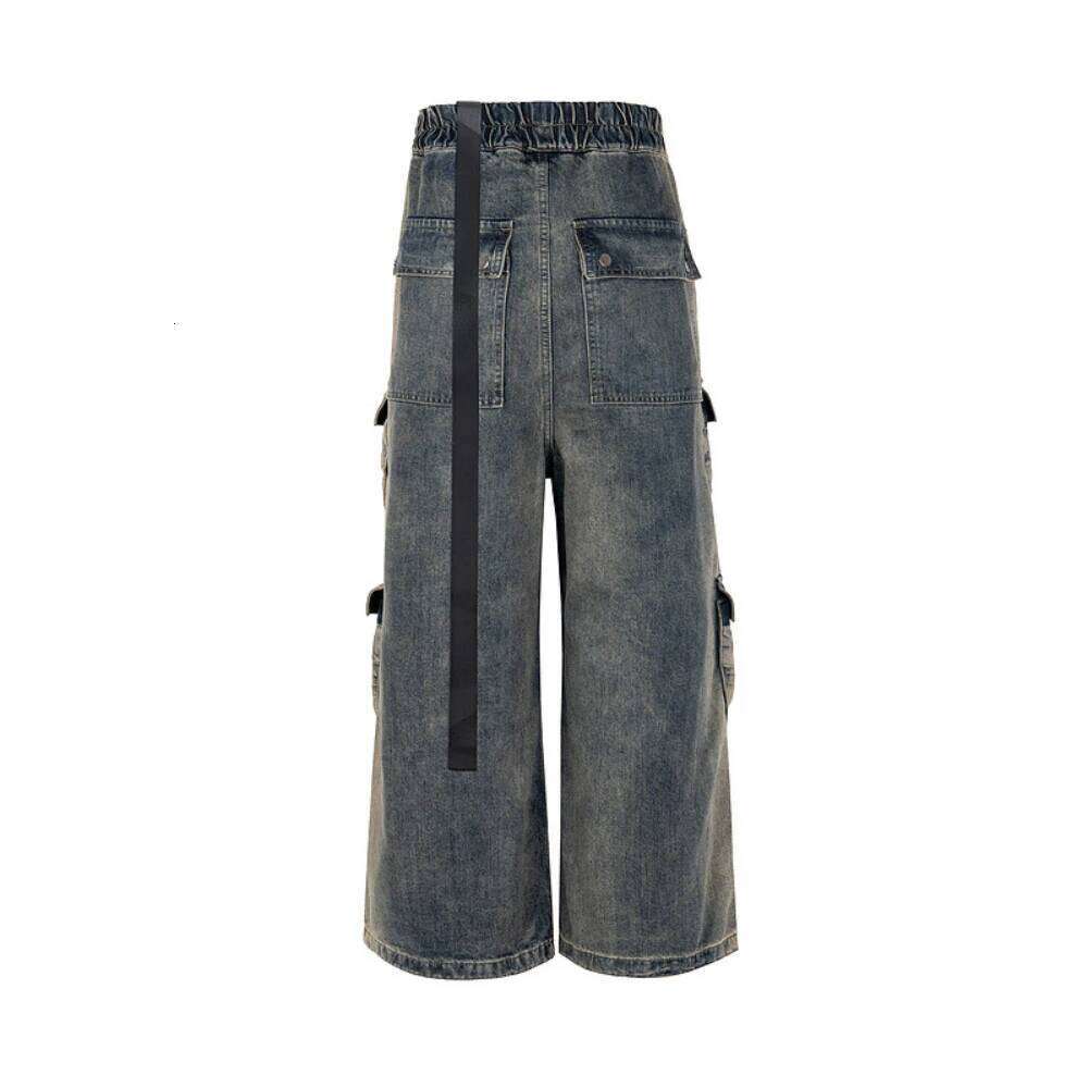 Owen Seak Men Cargo Jeans Casual Loose Gothic Men's Sweatpants Autumn Black Long Pants Size XL