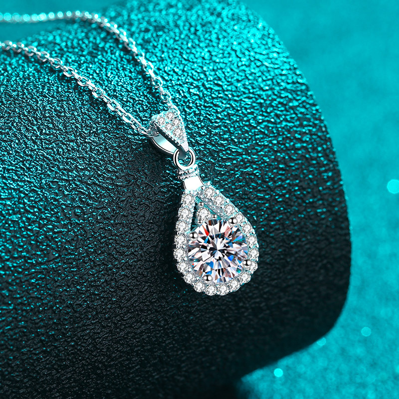 925 Sterling Silver Moissanite Collarbone Necklace for Women PT950 Gold Plated Minimalist Rose Gold Pendant Jewelry Wholesale Ready Stock