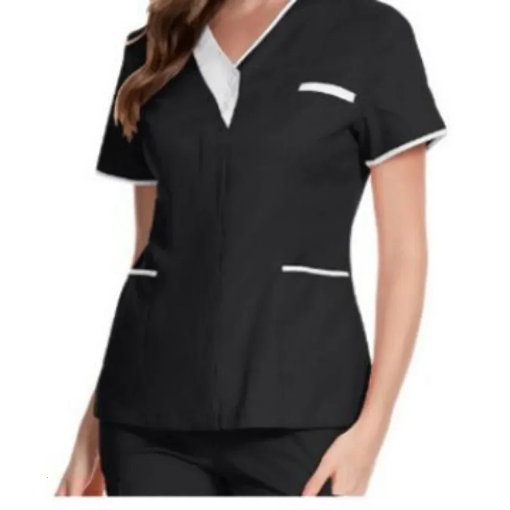 Skin Friendly Nursing Work Clothes Tops Waiter Uniform Hospital Hand Washing Pure Cotton 250530