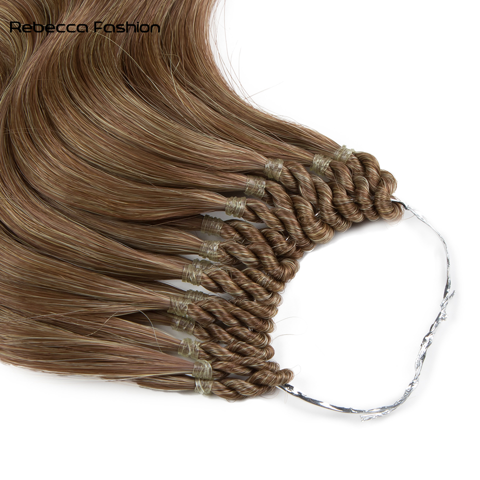 Rebecca Fashion Synthetic Extensions 24inches 3PCS Body Wave Bundles Ombre Blonde Color Tresses Fake Hair Accessories Cosplay