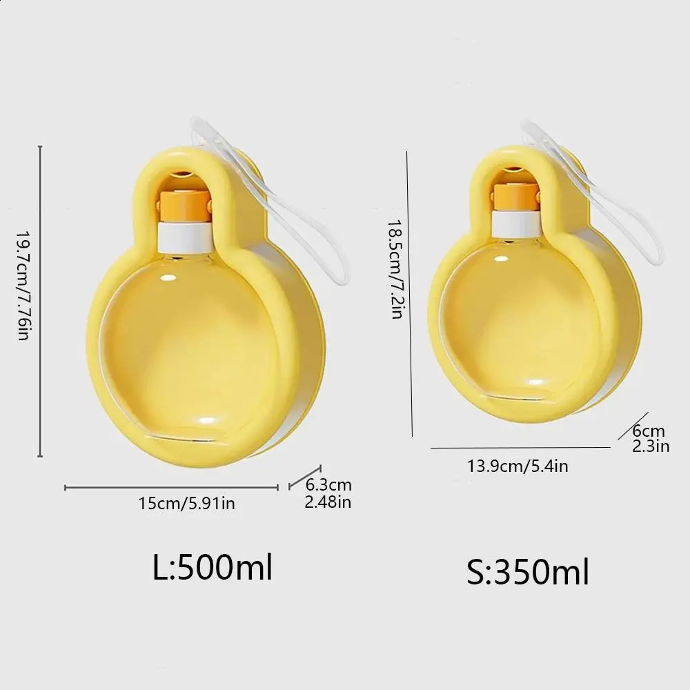 free shipping 350/500ml Dog Bottle Foldable Sealed Puppy Cat Drinking Bowl with Handle Portable Pet Water Dispenser Hiking 250527