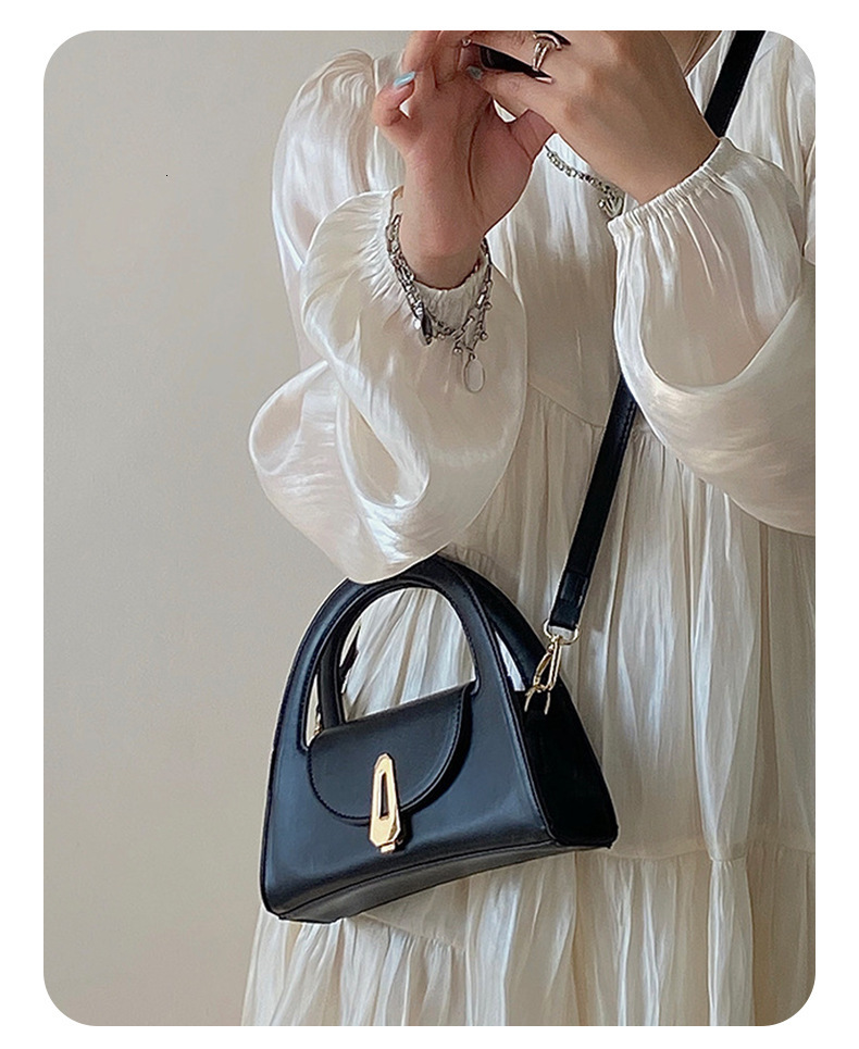 Women fashion s Handbag Half Round Shoulder Bag Multi functional Commuter Retro Lock Cross Bag Designer fashion Women s Shoulder Bag