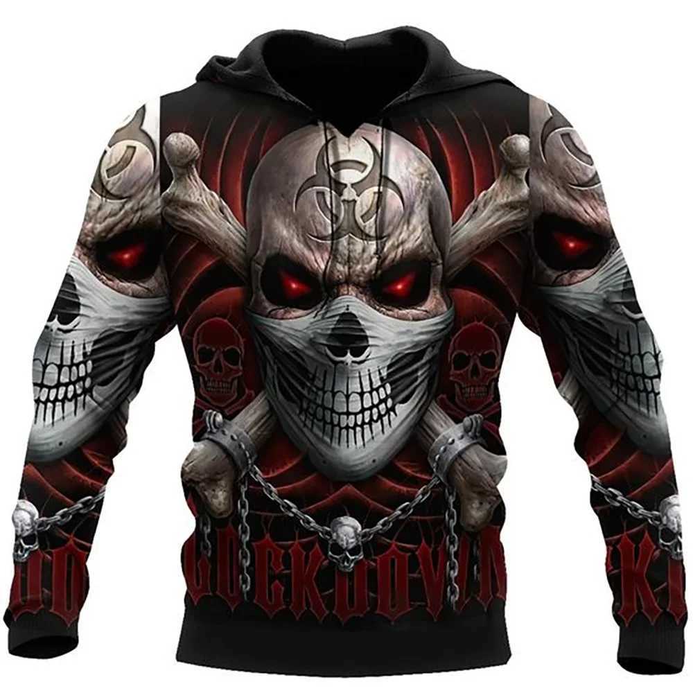 3D Printed Skull Graphics Mens Hoodie Tops Fashion Unisex Sweatshirt Spring and Autumn Hip Hop Streetwear Oversized Casual Men W250530